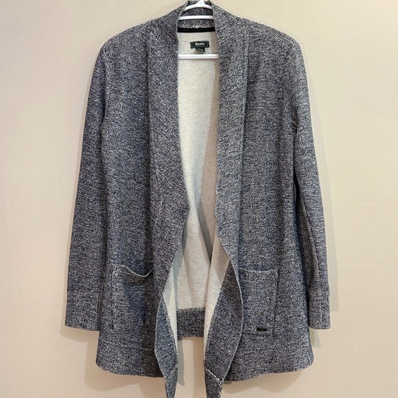 Roots Peppered Grey Open Cardigan Sweatshirt - Picture 2 of 15